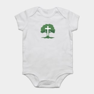 Christian Cross with Tree of Life Baby Bodysuit